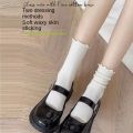 Socks for Women Ruffle Cotton Middle Tube Ankle Short Breathable Black White Set Spring Autumn Winter.