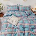 King Size Cotton Bedsheet Set with Matching Comforter Cover and Two Pillow Covers.
