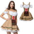 2022 Women's Oktoberfest Maid Cosplay Costume German Traditional Festival Strapless Splicing Dress Girl Costume.