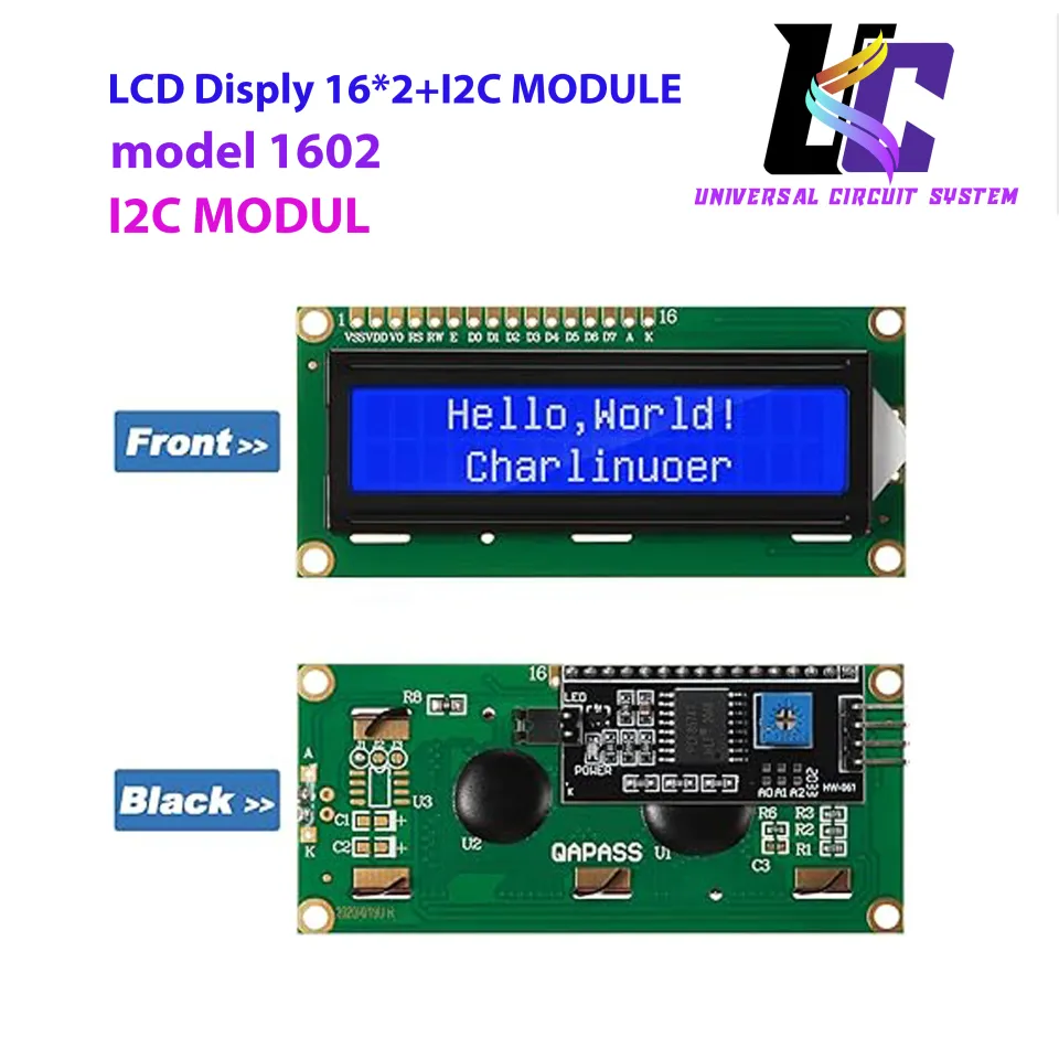 LCD Display Module 5-Pack LCD1602 Display Modules - 16x2 Character LCD ...