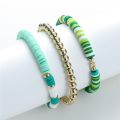 Polymer Clay Beads Charm Woven Bracelets For Women DIY Jewelry Elastic Rope Boho 3 Layers Bracelets Bangles Pulseras Mujer. 