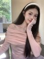 Idle Style off-Shoulder Collarbone Knitted Sweater Spring Gentle Slim Fit Slimming Thin Long Sleeve Bottoming Shirt Top. 
