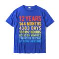 Vintage 12th Birthday Shirt Gift 12 Years Old Being Awesome T-Shirt Gift Top T-shirts High Quality T Shirt Cotton Men Leisure.