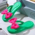Summer Women's Slippers Sweet Bow Tie Flip Flops Women Slides Fashion Outdoor EVA Non-Slip Beach Shoes Home Comfortable Sandals. 
