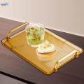 Serving Tray with Handle Dresser Rectangle Serving Tray Coffee for Bedroom Entertaining. 
