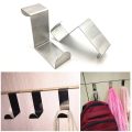 2Pcs/Set Stainless Steel Door Hooks Kitchen Cabinet Door Hanger For Towel Coat Clothes Bathroom Organizer Z Shape Hooks Rack.