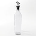 500ml Glass Oil Dispenser Bottle for Kitchen Stainless Steel Leak-Proof Cork Transparent Oil Pourer and Holder.