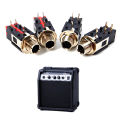 2Pcs 6.35mm Audio Headphone Jack 1/4 inch 5 Pin Audio Microphone Female Socket Panel Mount Solder Conenctor.