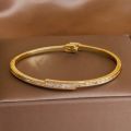 2023 New Design Elegant Crystal Thin Open Bangles bracelets for Women Fashion Brand Jewelry Delicate Twist Bangles.