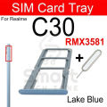 Realme C30 Sim Tray Micro SD Card Slot with Sim Ejector Pin Replacement Part. 