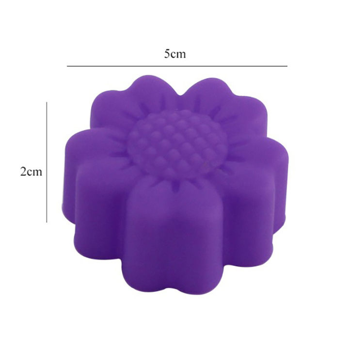 4Pcs%205cm%20Silicone%20Sunflower%20Cake%20Decoration%20Mold%20Dessert%20Making%20Baking%20Tools%20-%20Image%203