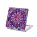 Leather Art Mirror Personalized 1pc/Set Portable Mandala Pocket Mirror Craft Kit Folding Design DIY Mirror Kit for Travel.
