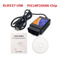 Super ELM327 USB 1.5 With PIC18F25K80 Chip Car Diagnostic Cable ELM 327 USB V1.5 OBD2 Scanner Support Most OBDII Protocols.