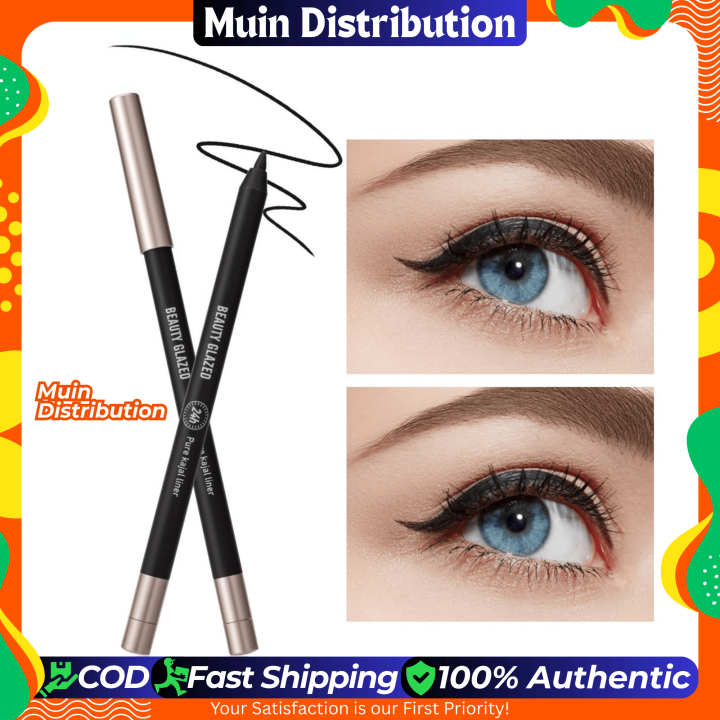 〽️ Beauty Glazed 24H Pure Black Kajal Liner – Kajol Eyeliner  100% Natural Black, Smudge-Proof Long-Wear Kajal for Bold Eye Definition  By Muin Distribution