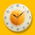Fried Egg Poached Egg Wall Clock Egg Yolk Clock Digital Pointer Clock Canteen Restaurant Creative Acrylic Wall Clock.