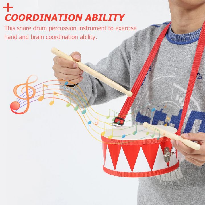Drum%20Snare%20Kids%20Percussion%20Toy%20Marching%20Drums%20Toys%20Toddler%20Instrument%20Children%20Hand%20Child%20Wooden%20Set%2011Inch%20Music%20Baby%20Tom%20Floor%20-%20Image%202