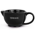 QSHAVE Razor Shaving Scuttle Mug Filled hot Water Keep Lather Always Warm It Large Size Bowl Handmade Pottery Cup Black White. 