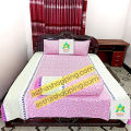 Cotton Fabric (সুতি কাপড়) Printed 7.5 by 8 Feet Double King Size Bedsheet Set with Two Pillow Covers.