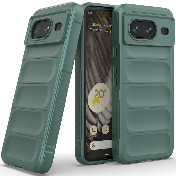 lthmy for Google Pixel 8 Flexible TPU Rubber Grip Shock-Absorbent Protective Case Cover