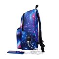 Men Canvas School Laptop Backpack Galaxy Star Universe Space USB Charging for Teenagers Boys Student Girls Bags Travel Mochila. 
