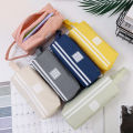Portable Canvas Pencil Case Large Capacity Stationery Pen Storage Bag Double Layer Student Pencil Cases Bag School Supplies.