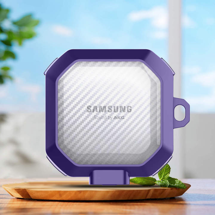 Lenuo%20Anti-Fall%20Cover%20For%20Samsung%20Galaxy%20Buds2%20Transparent%20Carbon%20Fiber%20Automatic%20Switch%20Case%20Headphone%20Shockproof%20Headphone%20-%20Image%202