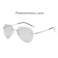 Pilot Rimless Titanium Polarized Sunglasses Men Vintage Ultralight Brand Designer Frameless Grey Photochromic Sun Glasses Women. 