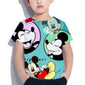 2024 summer disney Mickey Mouse 3d Print T-Shirt Boys Girls Cartoon T-Shirts Summer Short Sleeve T-Shirt Cartoon Clothing. 