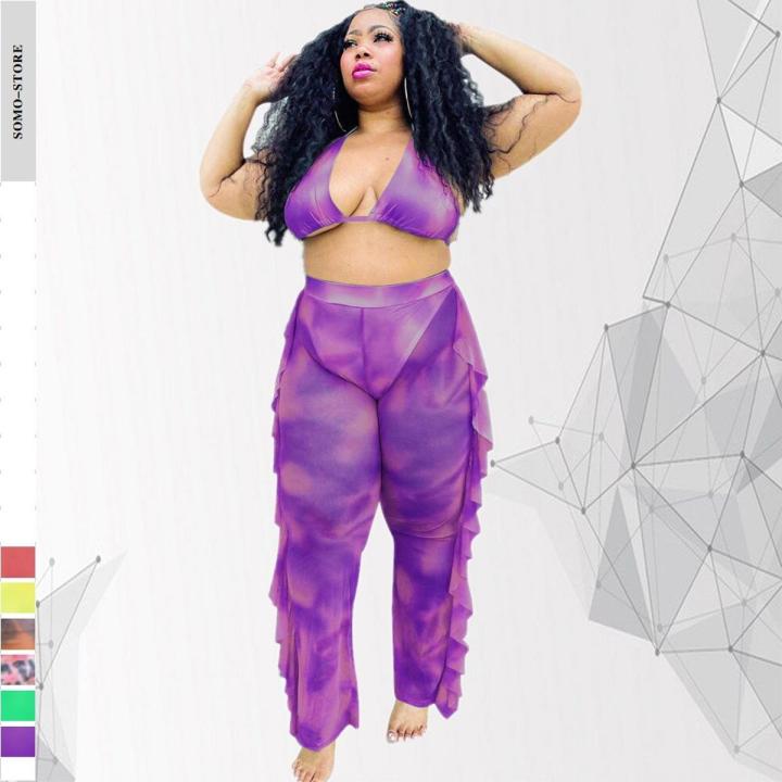 Plus Size Women Clothing Two Piece Set 4xl Sexy Swimsuit Womens+high Waist  Pants Print Casual Clothes Wholesale Dropshipping | Daraz.com.bd