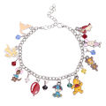 Alien Disney Marvel Movie Peripheral Jewelry Winnie the Pooh Bear The Little Mermaid Moana Stitch Charm Bracelets For Women Girl Gift. 