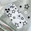 Korean Cute Y2k Star Transparent Phone Case For iPhone 14 13 12 11 Pro Max X XR 7 8 Plus SE 3 Lovely Shockproof Soft Cover Funda.