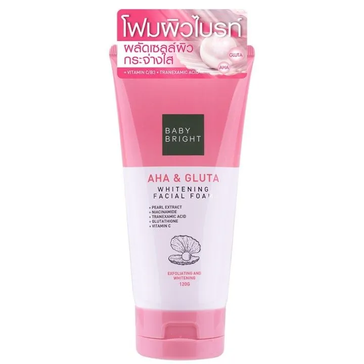 International Thailand product Skin care Baby Bright Aha & Gluta face wash used for male/female