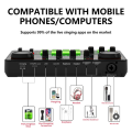 H500 Sound Card Live Broadcast 12 Electronic Tone Sound Card Audio Soundcar Voice Changer for Mobile Phone Computer.