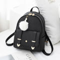 Women's Mini Backpack Luxury PU Leather Backpack Cute Graceful Bagpack Small School Bags for Girls with Ball Pendant.
