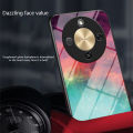 Biruiqu For Honor X9D Starry Colorful Tempered Glass Back Soft Silicone Edge Case Cover. 