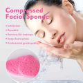 20 Pieces Facial Sponges Heart Shape Compressed Facial Natural Facial Cleansing Pads Exfoliating For Cleansing Reusable.