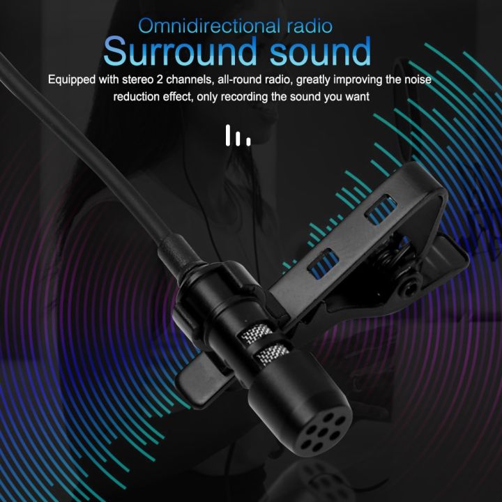 1.5m%20Omnidirectional%20Metal%20Microphone%20Type%20C%20Jack%20Lavalier%20Tie%20Clip%20Microphone%20Mini%20Audio%20Mic%20for%20Computer%20%20%20Black%20-%20Image%206