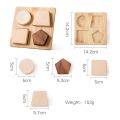 Kids Wooden Board Puzzle Toy Baby Safe Nature Wood Blocks Teether Toy Montessori Education Building Block Stacking Children Game.