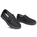 Summer old Beijing cloth shoes for men, middle-aged and elderly fathers, breathable mesh shoes, soft soles, non-slip, one foot pedal, driver's work single shoes. 