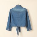 Girls Slim Top New Summer Women Casual Cropped sleeves Shirt Female Denim Shirts women's Fashion Short Blouse XZ120. 