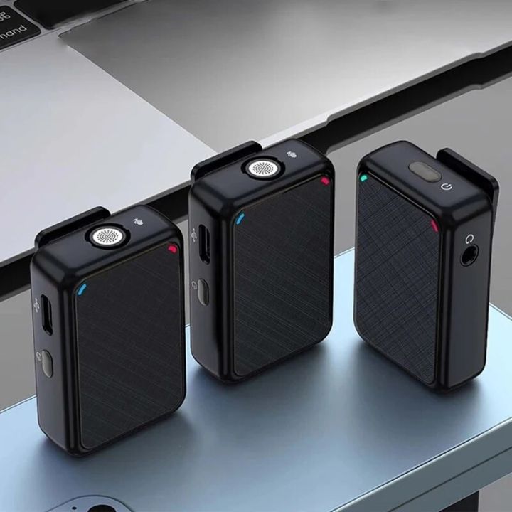 Wireless Lavalier Microphone Portable Dual Channel Audio Video