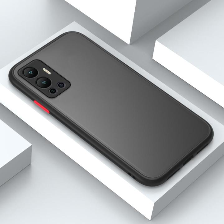 for Infinix Hot 12 Back Cover Personality Frosted Translucent Rigid Phone Case Full Lens Protective Case