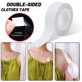 1/2Rolls Waterproof Dress Cloth Tape Double-sided Self Adhesive Breast Bra Strip Safe Transparent Clear Lingerie Tape.