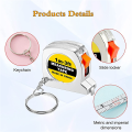 50 Pcs Keychain Tape Measure Functional Pocket Tape Measure Small Tape Measure Retractable Digital Measuring Tape 3Ft. 