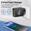 USB C Charger Digital Display 35W PD Quick Fast Charging Mobile Phone Multi Ports Wall Adapter for IPhone 15 14 Xiaomi Samsung.