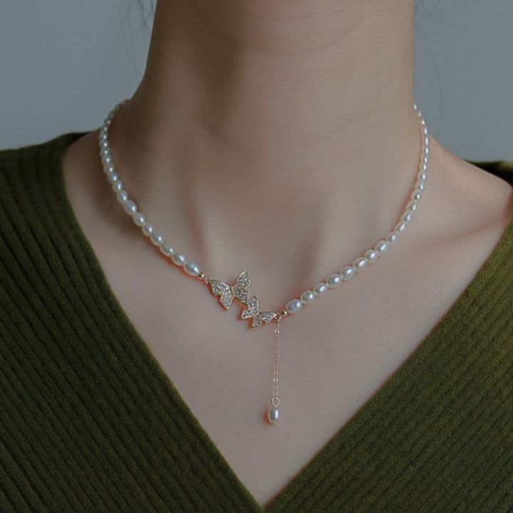 Fashionable%20Trendy%20Butterfly%20Pendant%20Pearl%20Choker%20Necklaces%20for%20Girls%20Simple%20Stylish%20-%20Pearl%20Adjustable%20Women%20Necklace%20Jewelry%20Accessories%20Gift%20for%20Women%20Simple%20New%20Collection%202025%20-%20Image%202