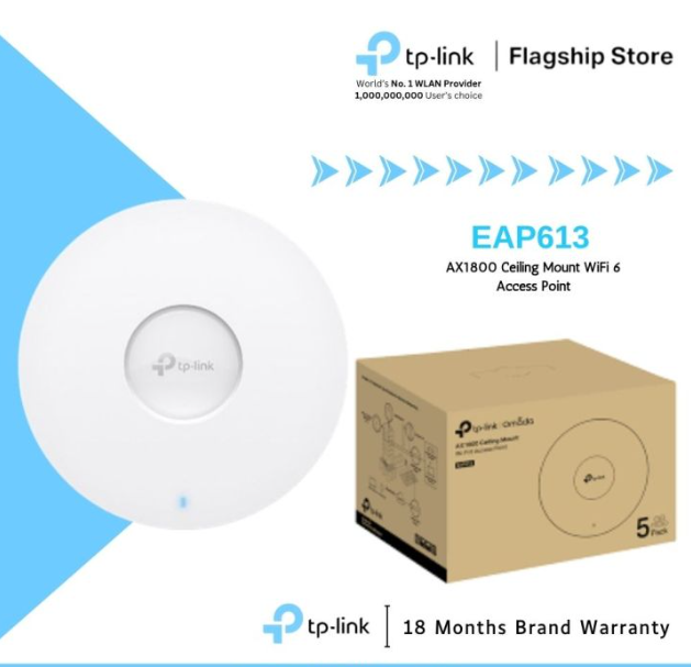 TP-Link EAP613 AX1800 Wireless Wi-Fi 6 Ceiling Mount Access Point