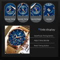 POEDAGAR Men Quartz Watch Luxury Sports Waterproof Chronograph Luminous Date Man Wristwatch Business Leather Men's Watches Clock. 