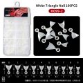 100Pcs Short French Half Stick Nails Pointed Square Transparent Extended Artificial False Nails Press On Acrylic Nail Art. 