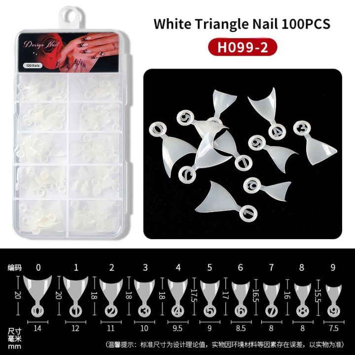 100Pcs%20Short%20French%20Half%20Stick%20Nails%20Pointed%20Square%20Transparent%20Extended%20Artificial%20False%20Nails%20Press%20On%20Acrylic%20Nail%20Art%20-%20Image%207